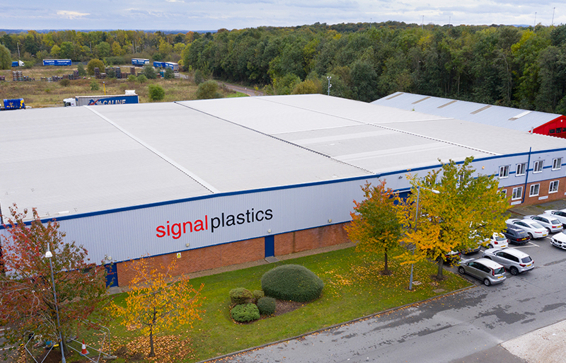 Arial shot of the outside of Signal Plastics